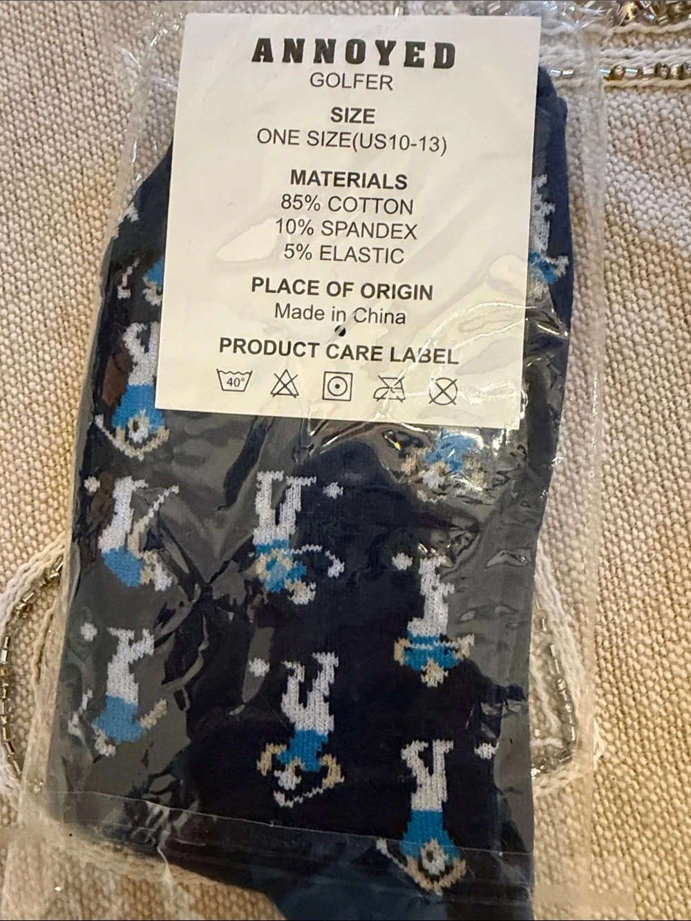 Annoyed Golfer Men's Navy Novelty Golf Socks